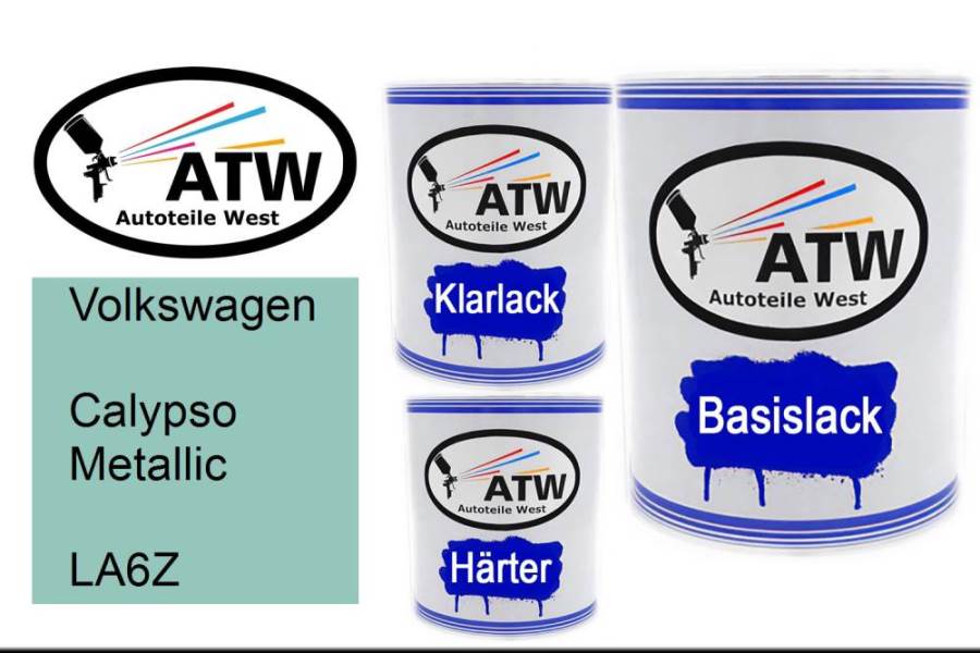 Volkswagen, Calypso Metallic, LA6Z: 1L Lackdose + 1L Klarlack + 500ml Härter - Set, von ATW Autoteile West.